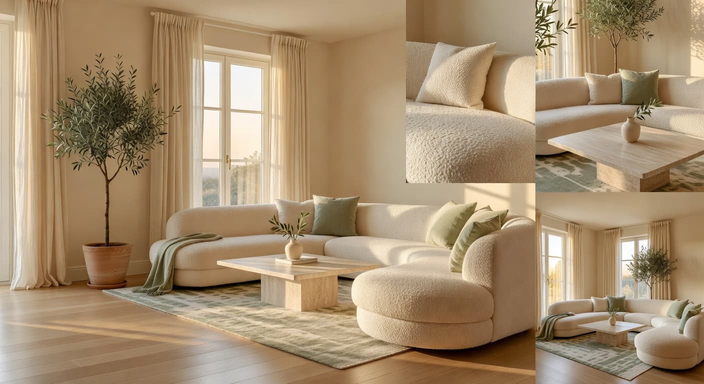 DecorAI AI Home Design App final CTA — warm modern living room redesigned with AI