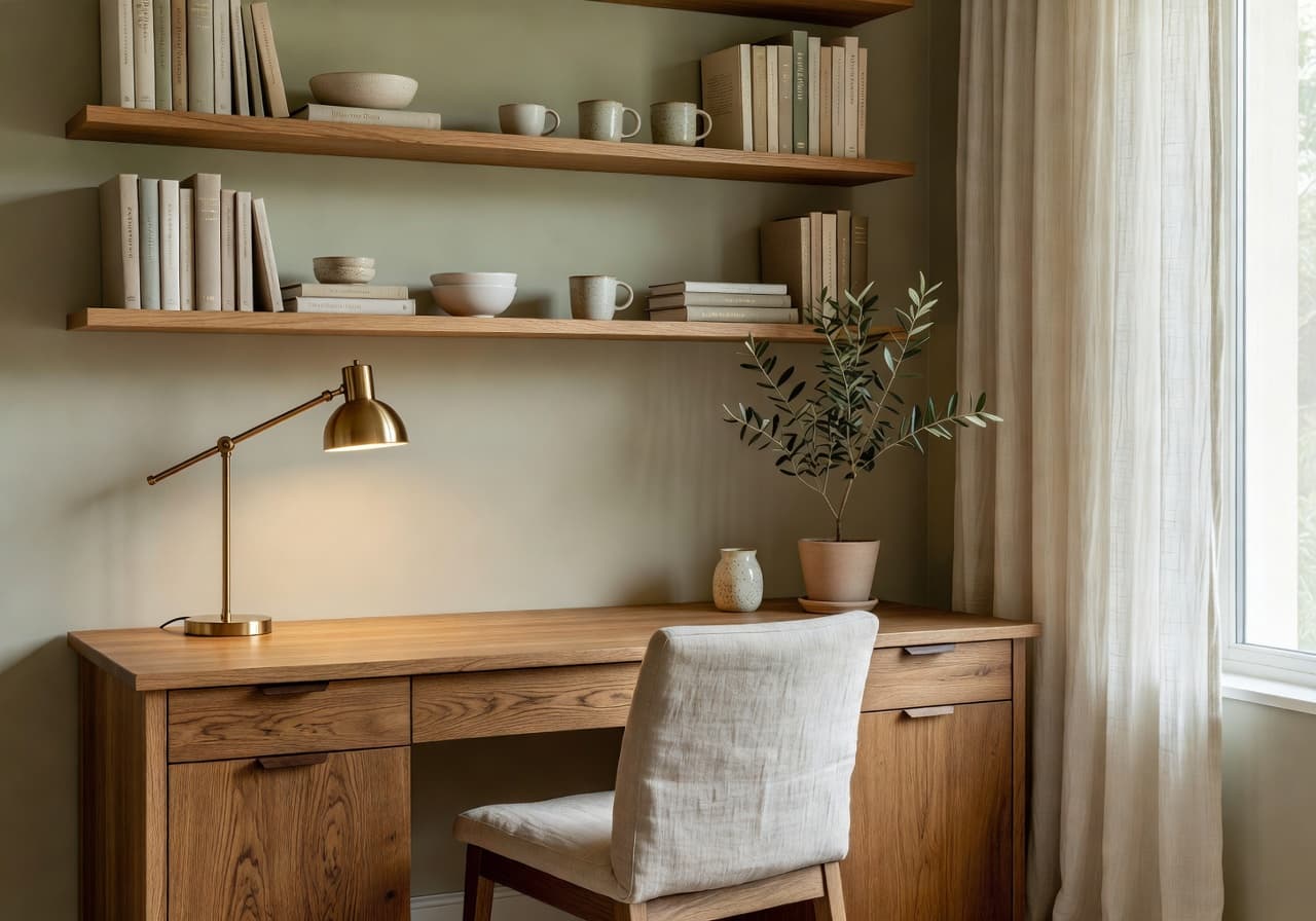 Home Office AI Design preview generated by DecorAI AI home design app from a room photo